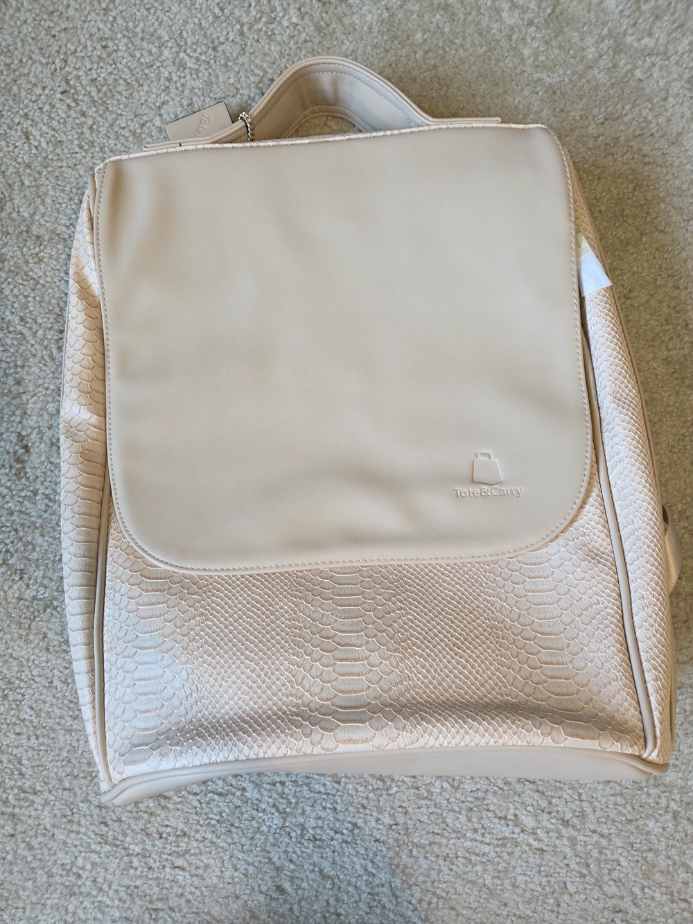 Tote & Carry Beige Apollo 1 Vegan Leather Backpack